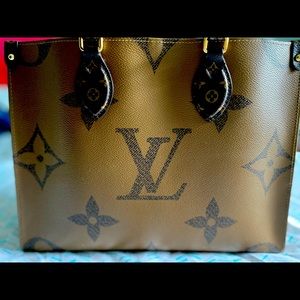 Louis Vuitton On The Go MM Monogram Brown Coated Canvas Tote
